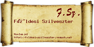 Földesi Szilveszter névjegykártya